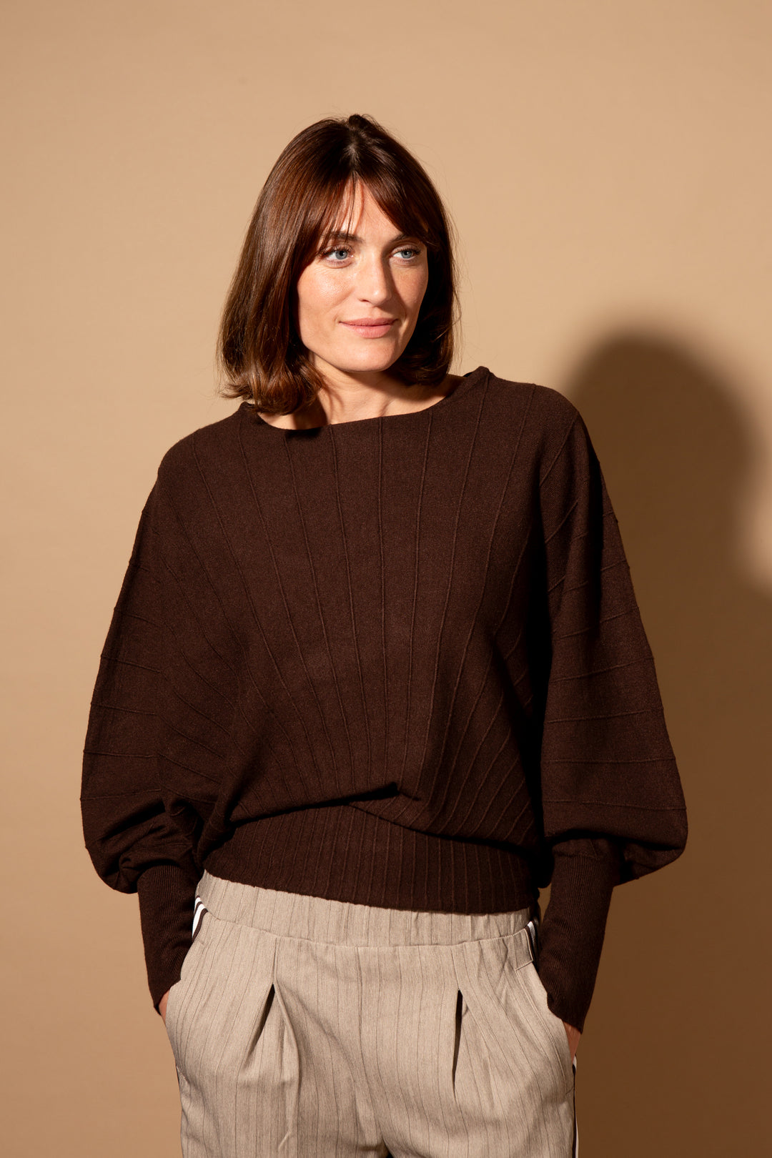Ribbed Batwing Jumper