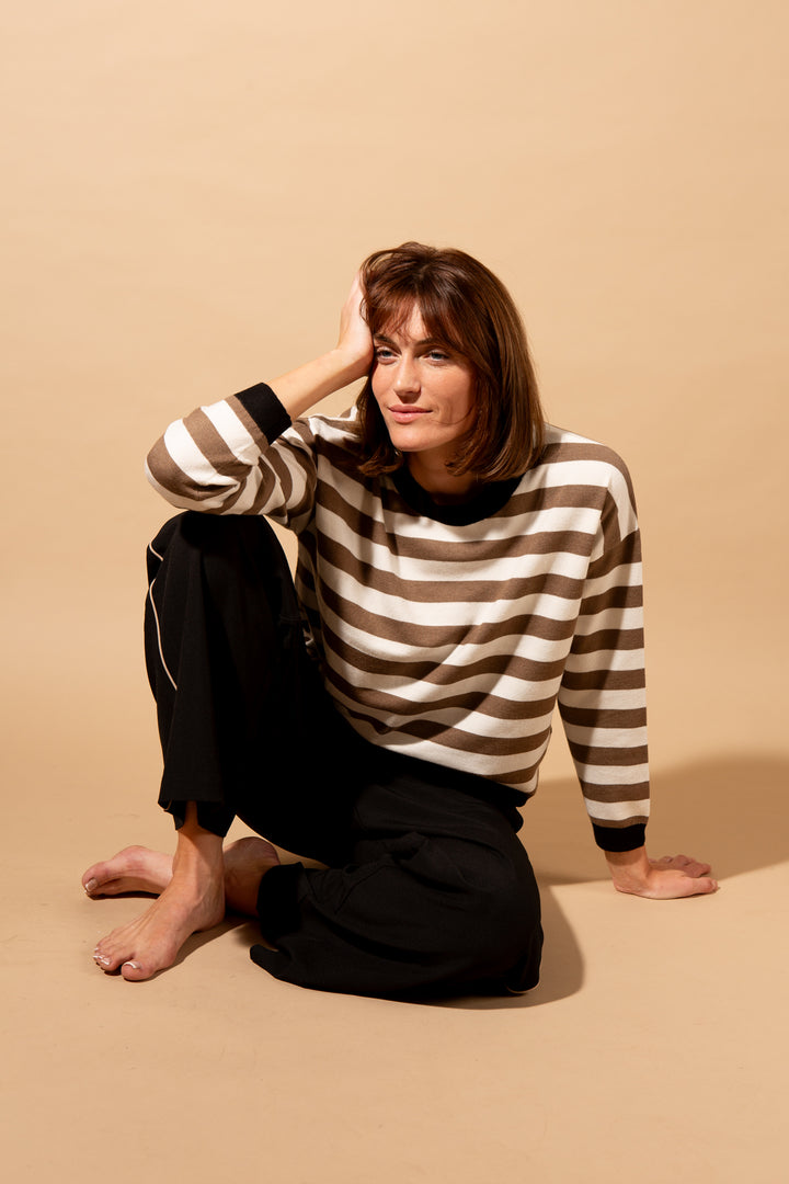 Multi Stripe Crew Neck Jumper