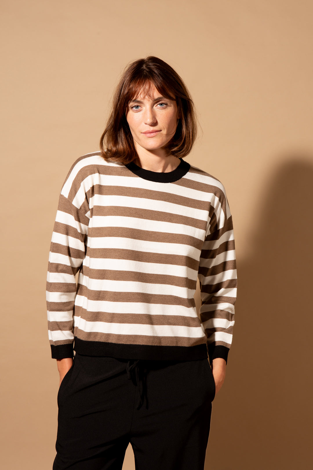 Multi Stripe Crew Neck Jumper