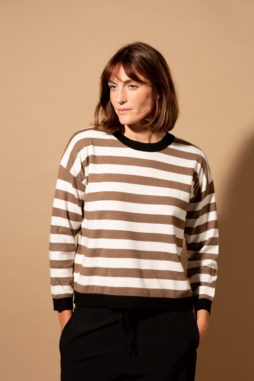 Multi Stripe Crew Neck Jumper