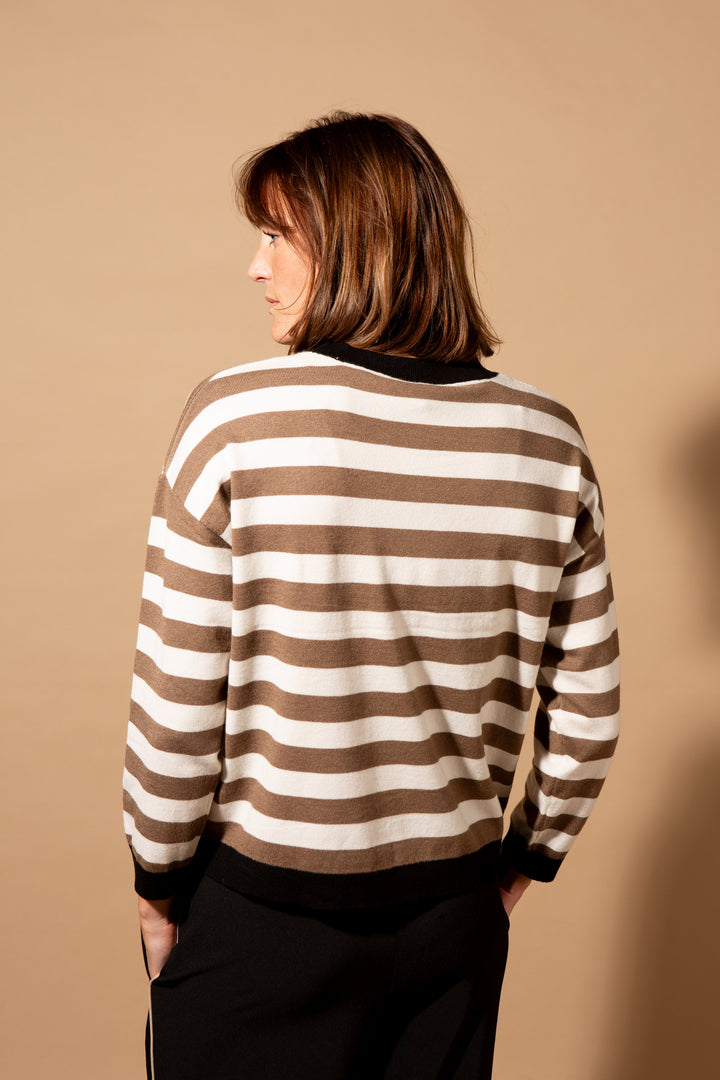 Multi Stripe Crew Neck Jumper
