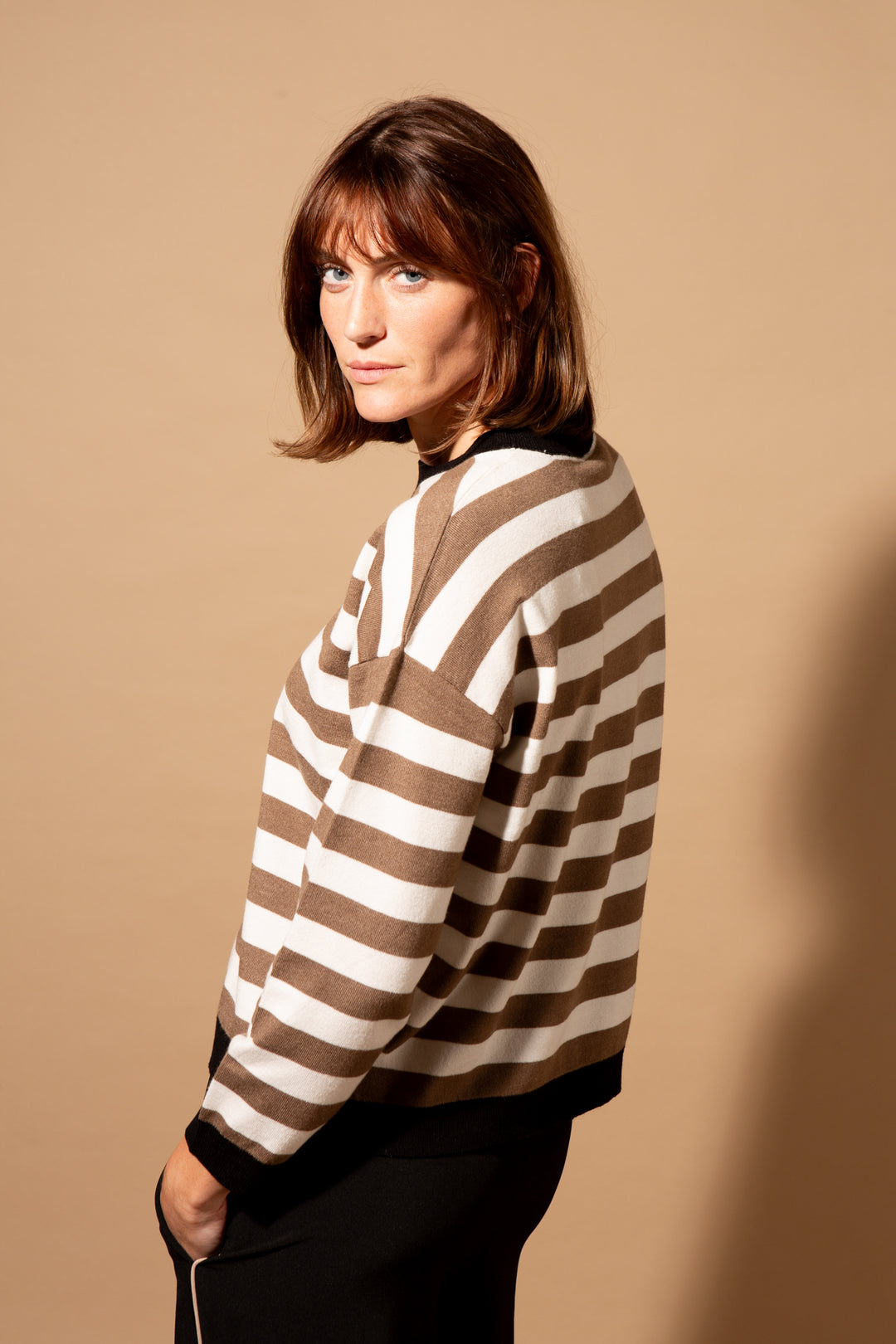 Multi Stripe Crew Neck Jumper