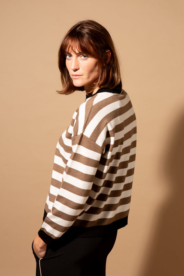 Multi Stripe Crew Neck Jumper