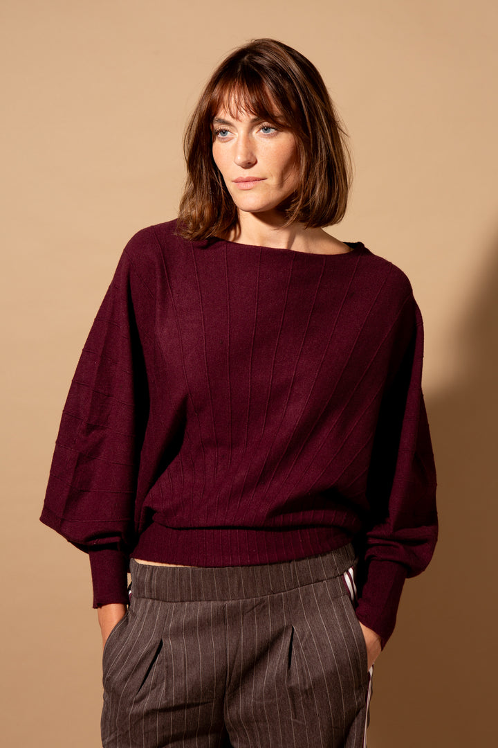 Ribbed Batwing Jumper
