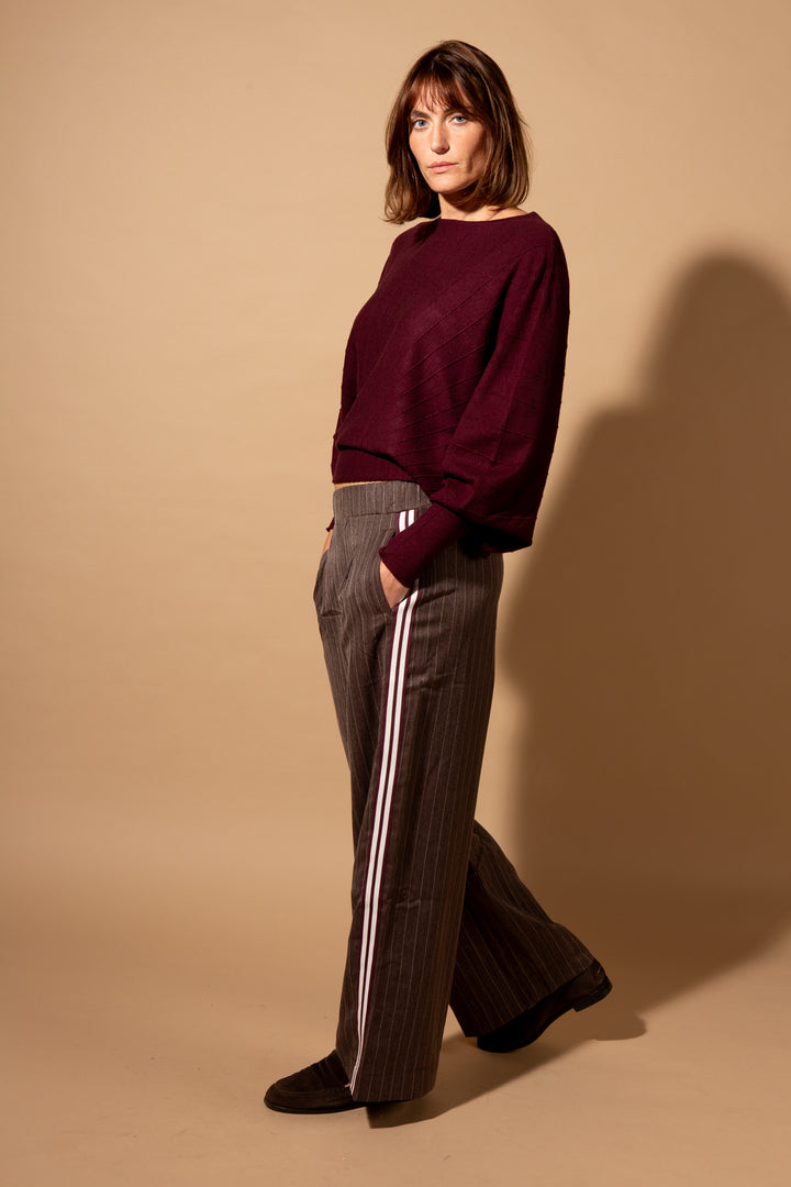 Wide Leg Pin Stripe Trouser