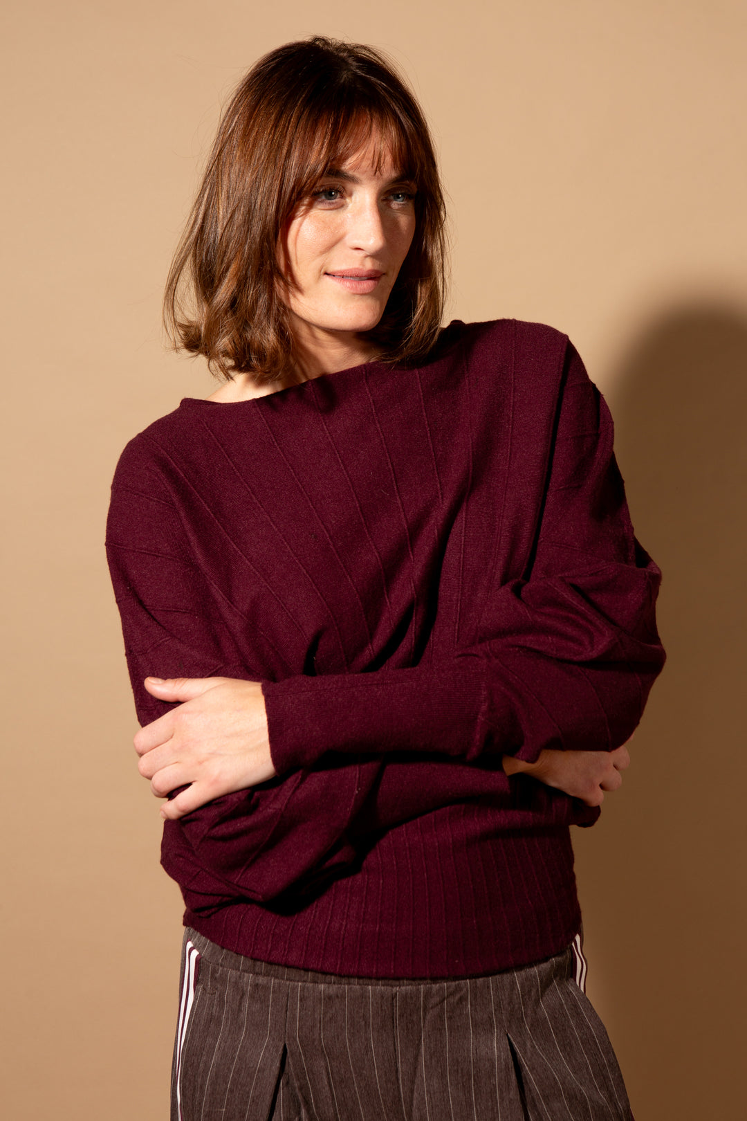 Ribbed Batwing Jumper