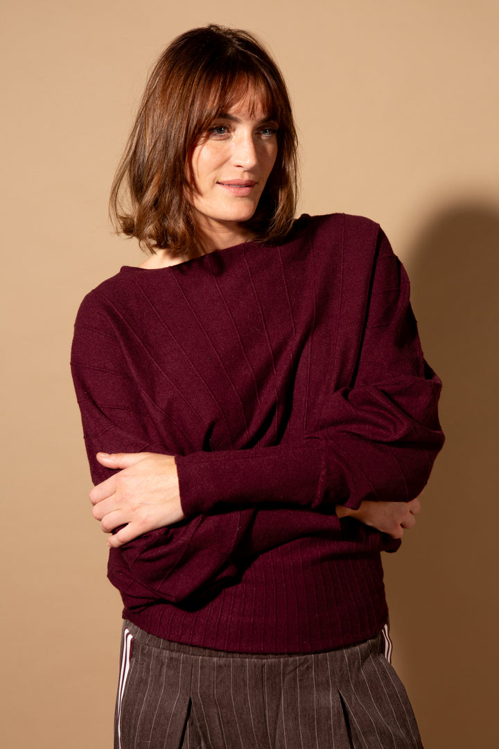 Ribbed Batwing Jumper