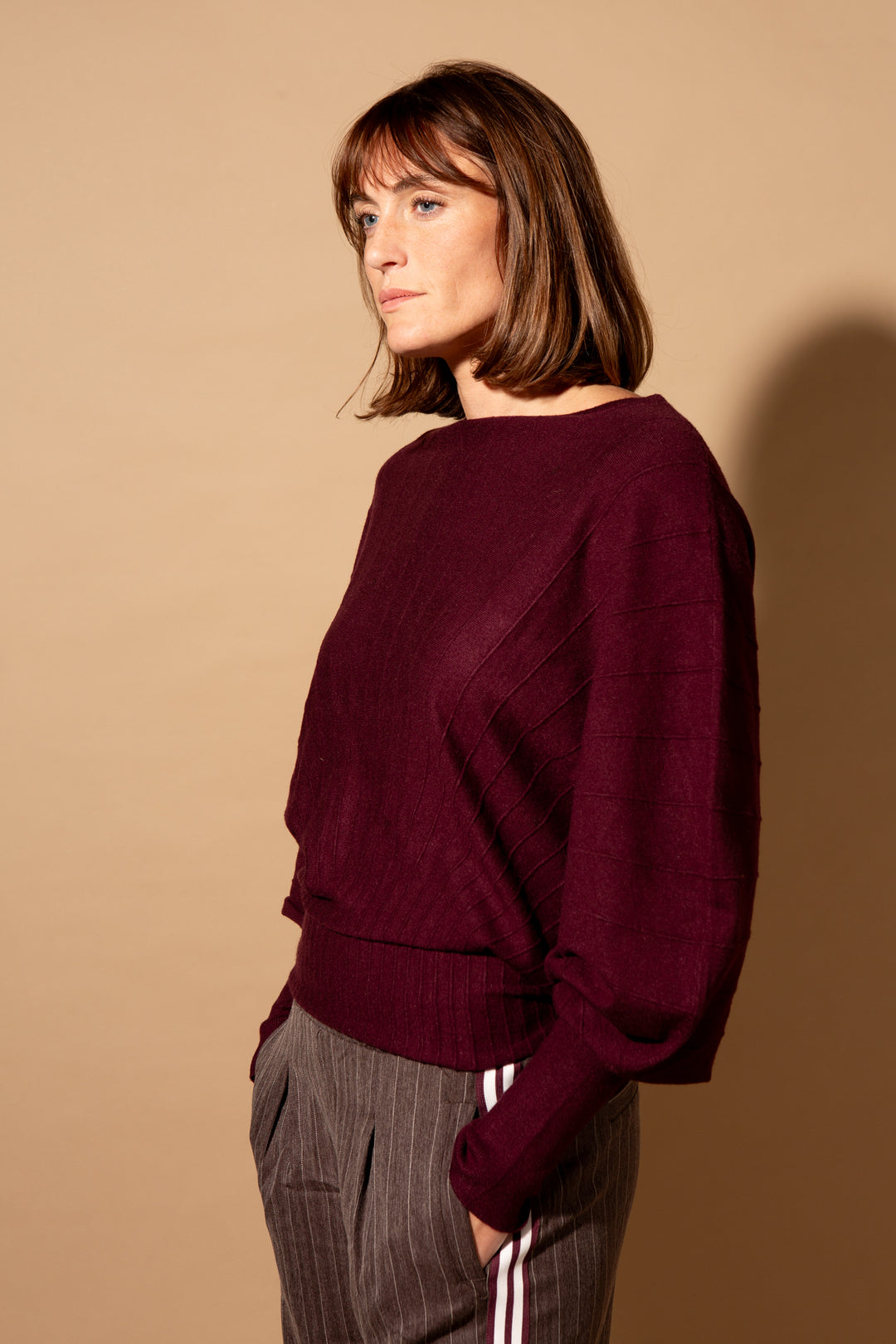 Ribbed Batwing Jumper
