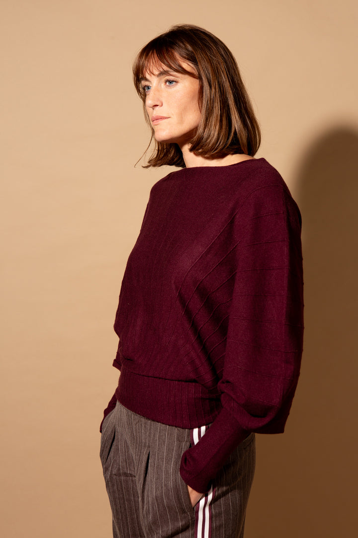 Ribbed Batwing Jumper