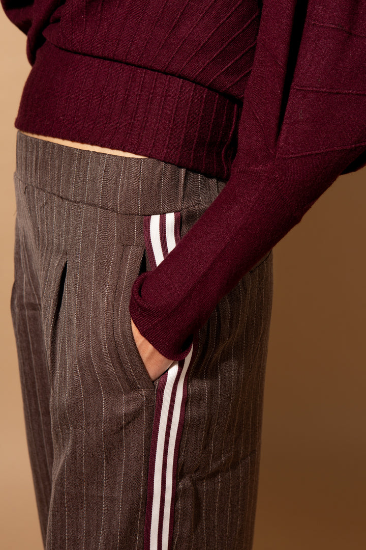 Wide Leg Pin Stripe Trouser