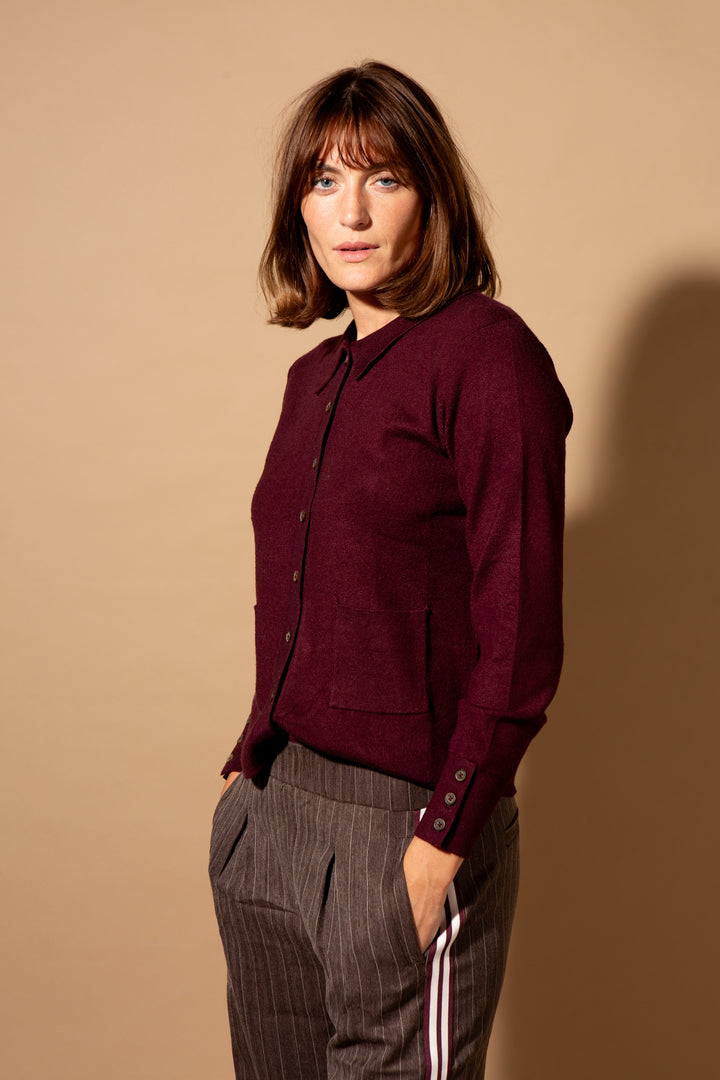 Knitted Patch Pocket Shirt