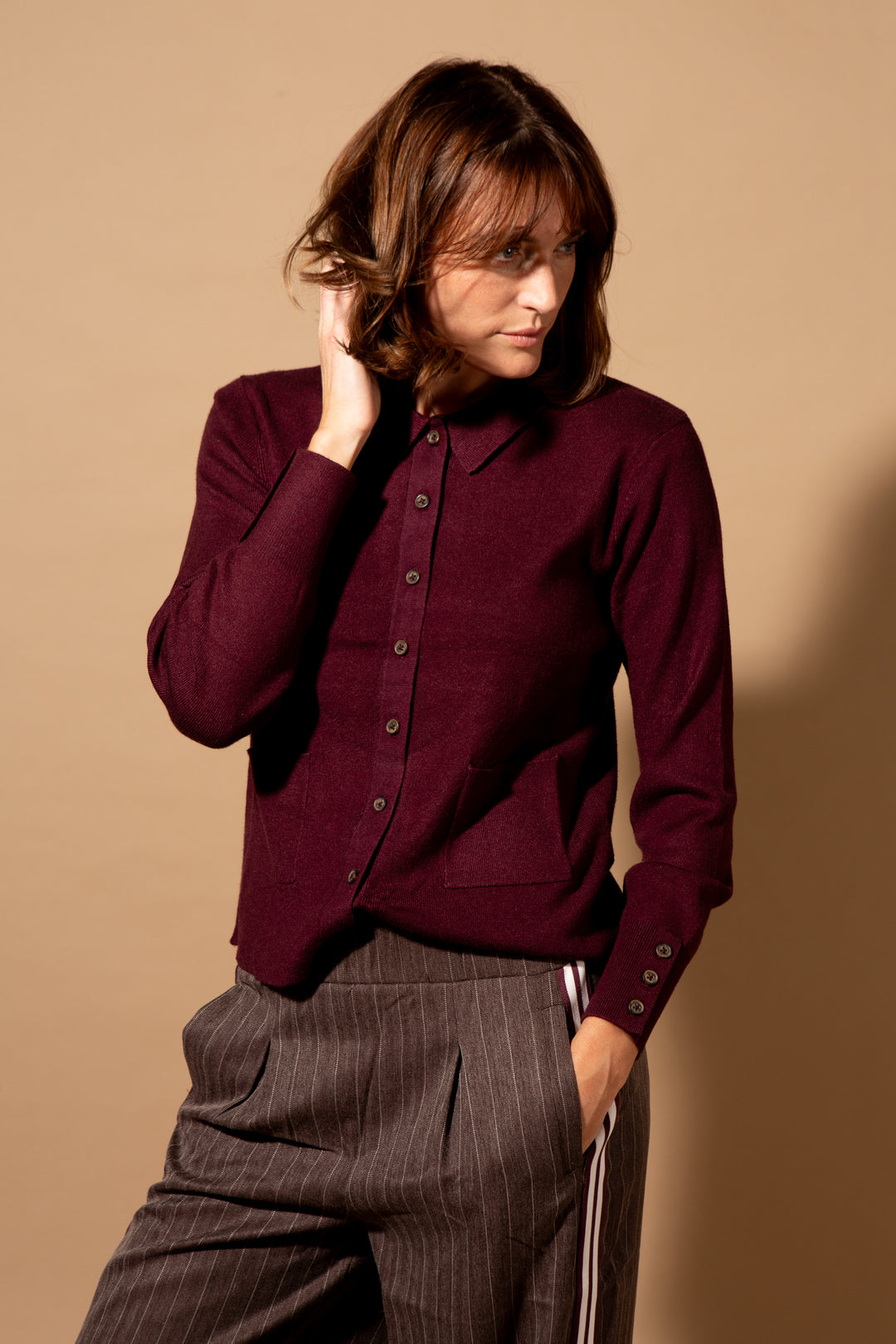 Knitted Patch Pocket Shirt