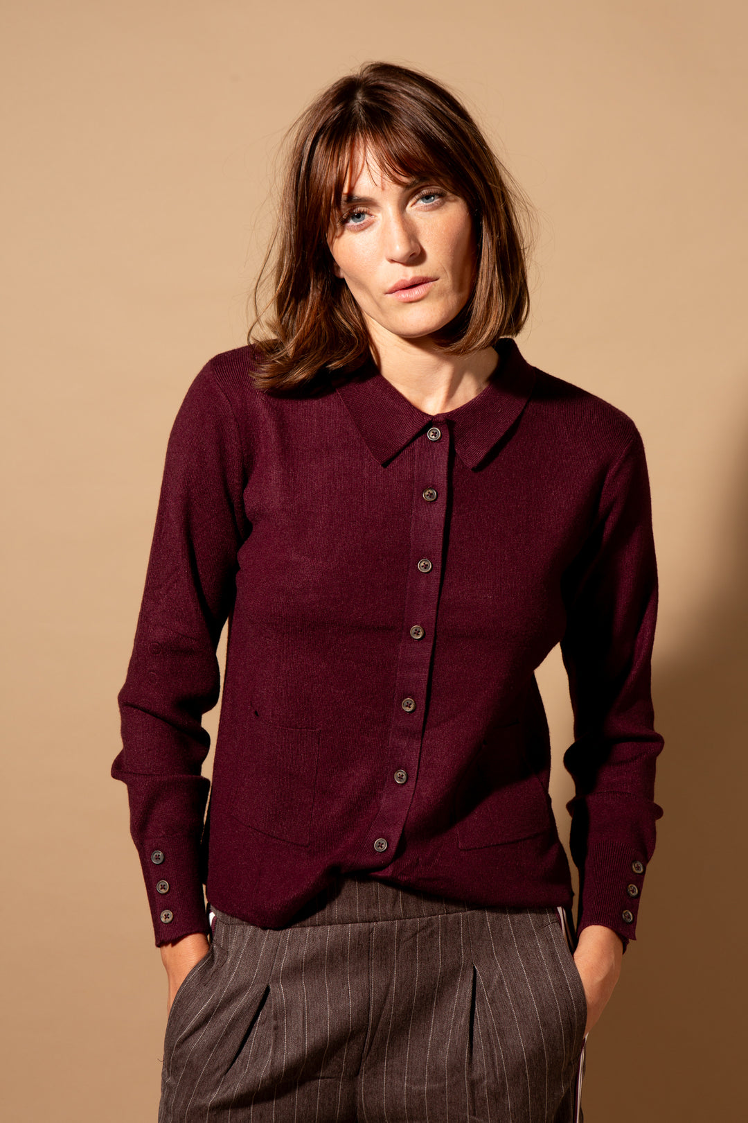Knitted Patch Pocket Shirt