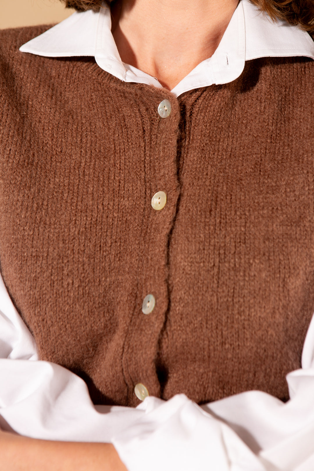 Mohair Button Through Tank Top