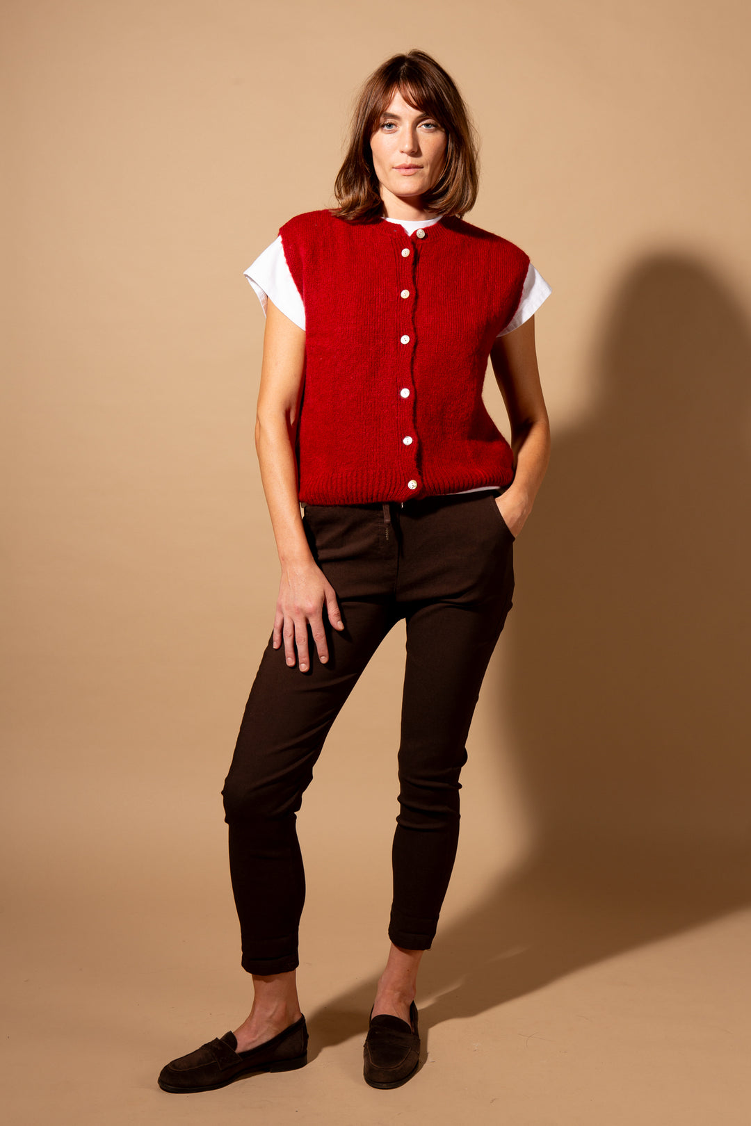 Mohair Button Through Tank Top