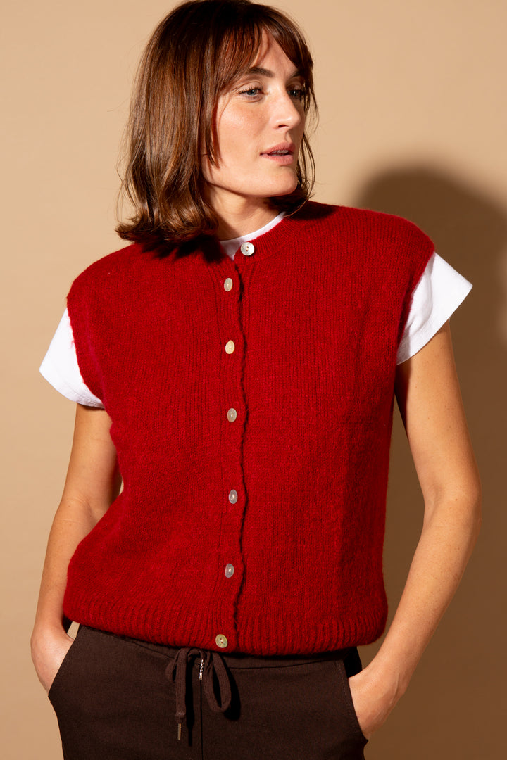 Alpaca Button Through Tank Top