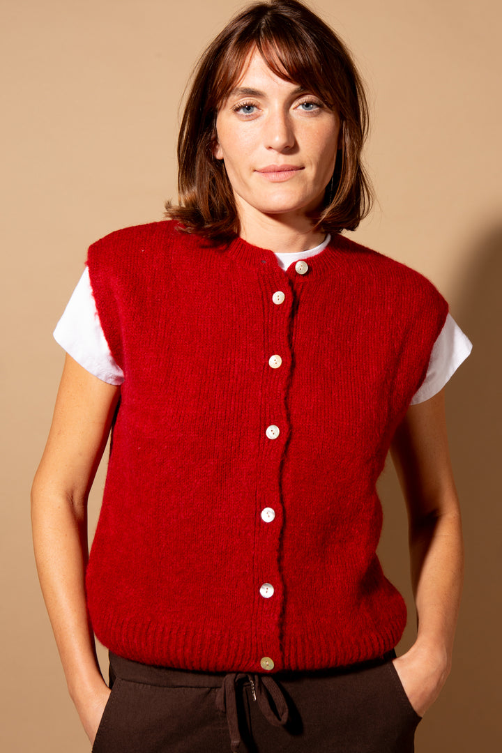 Alpaca Button Through Tank Top