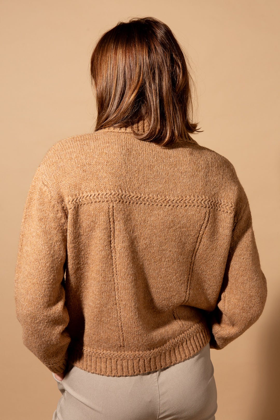 Brass Button Collared Cardigan