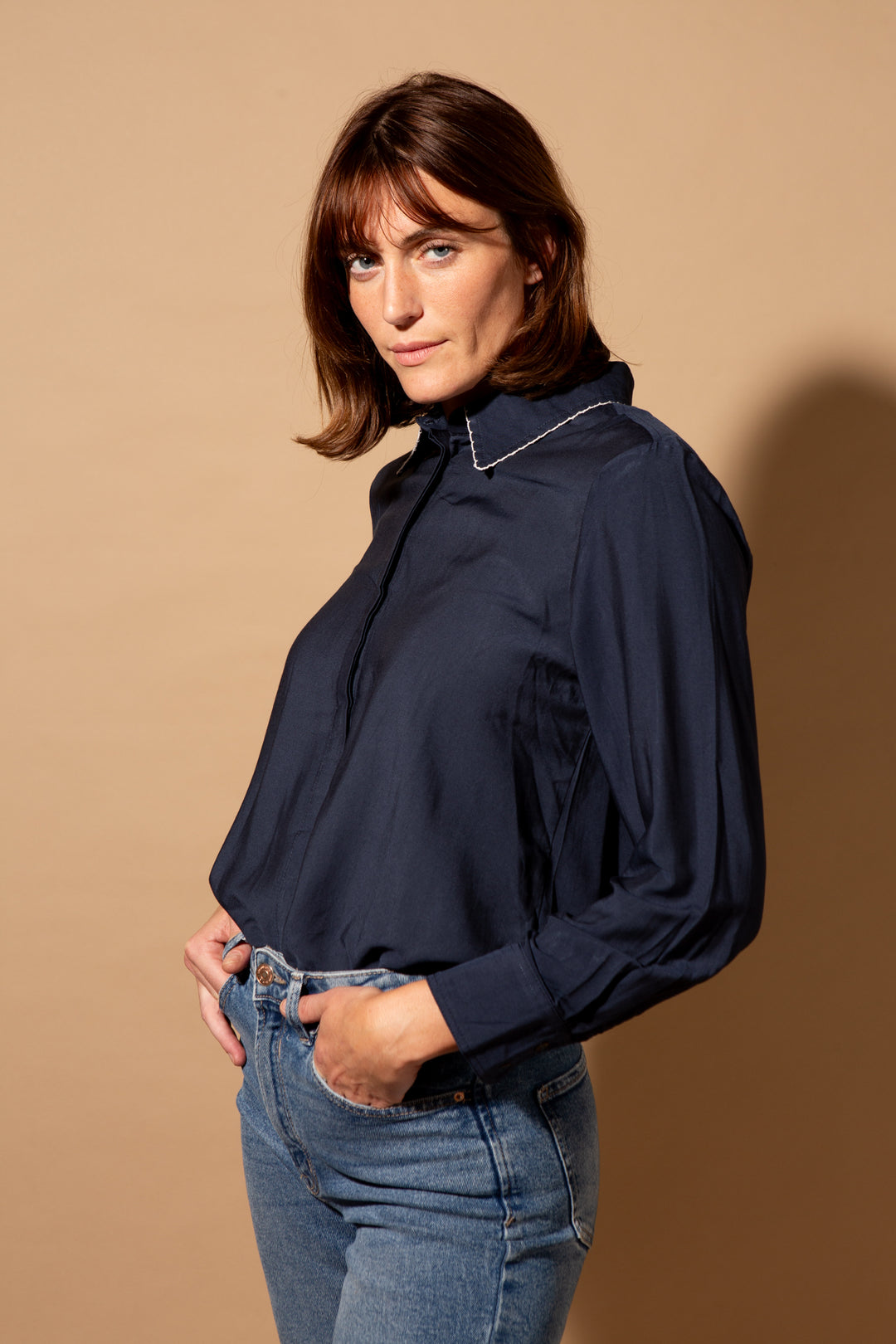 Scallop Edge Collar Shirt