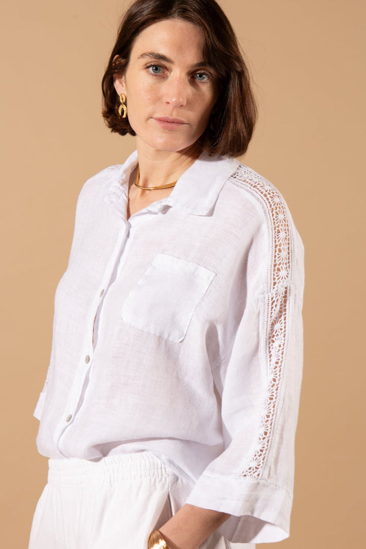 Embroidery Sleeve Shirt