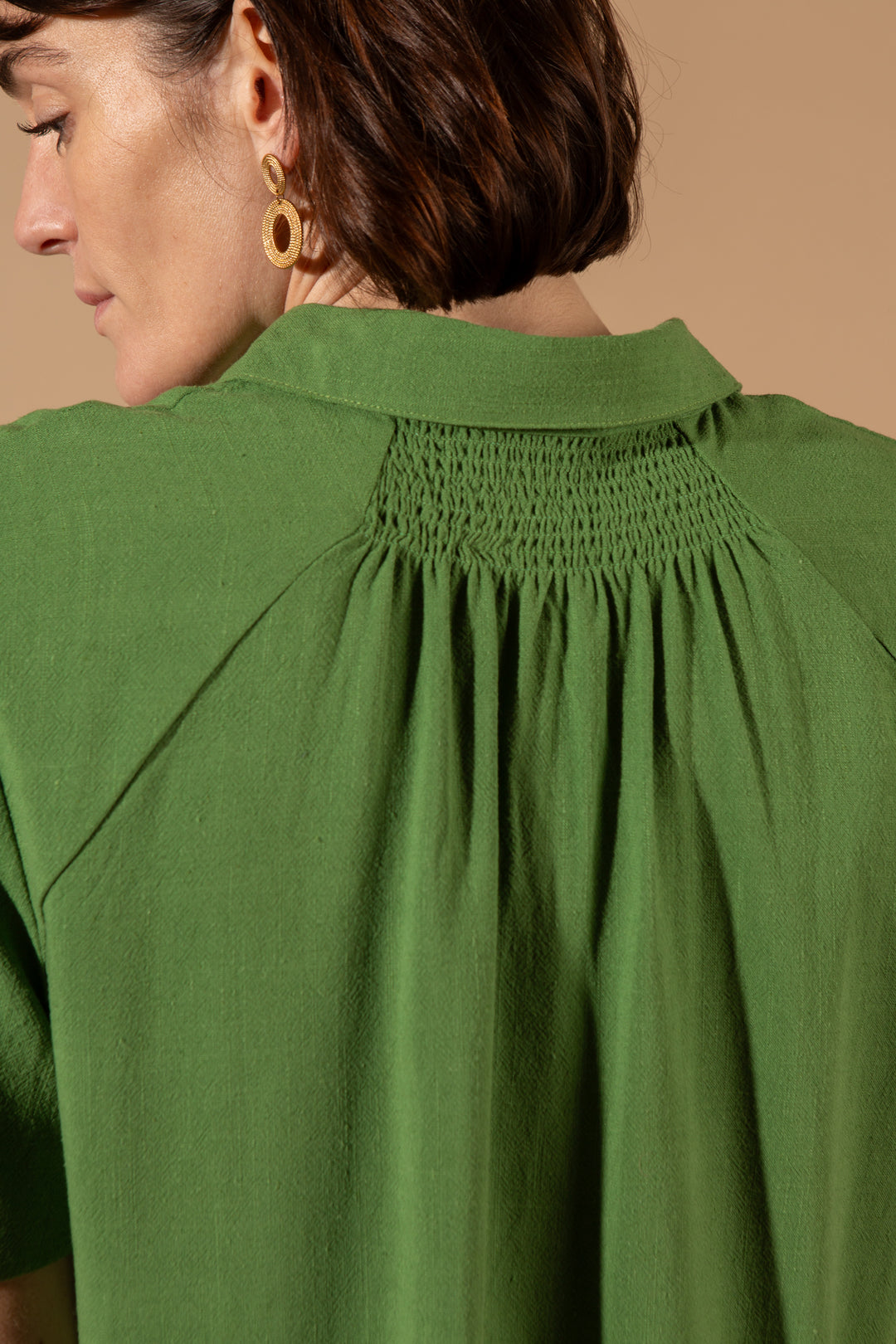 Linen Mix Short Sleeve Boxy Shirt