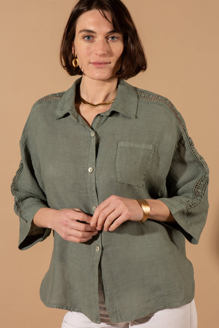 Embroidery Sleeve Shirt