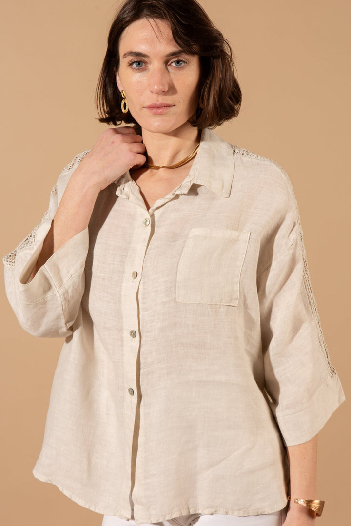Embroidery Sleeve Shirt