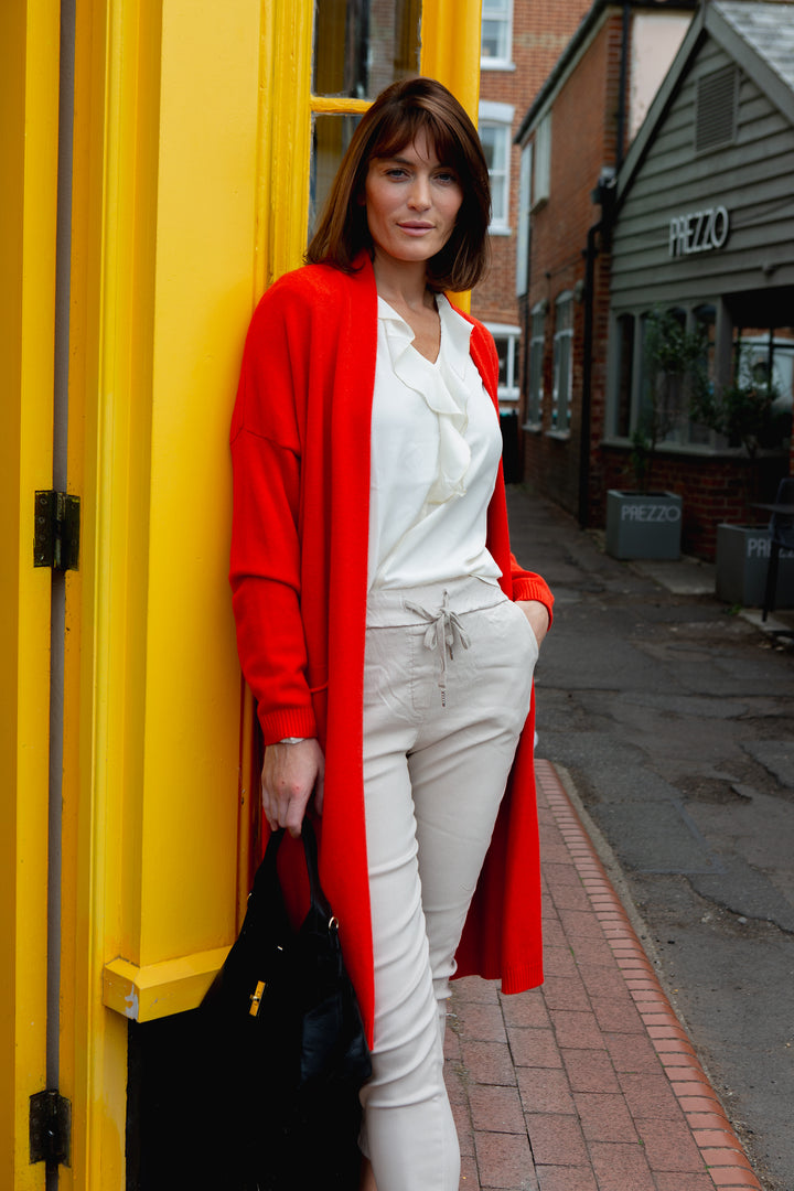 Crepe Ruffle Neck Blouse