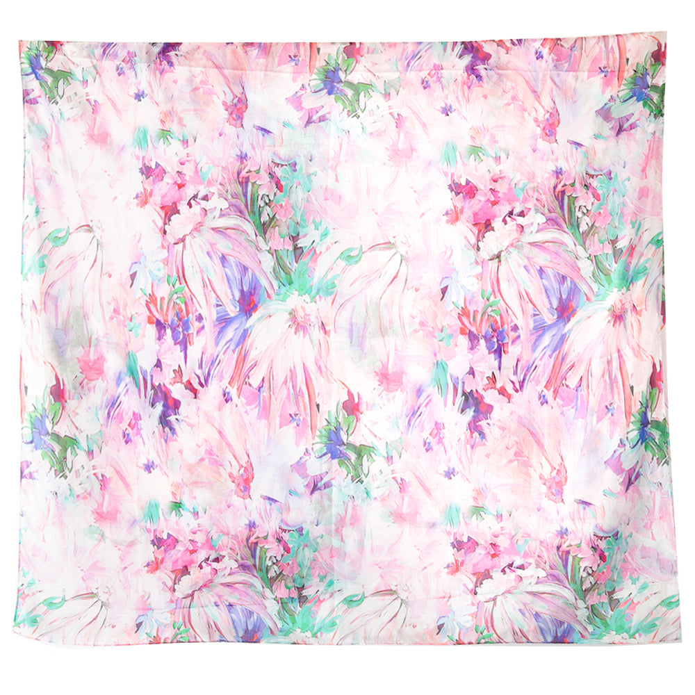 The Pastel Dahlia silk scarf made from 100% luxurious pure silk 