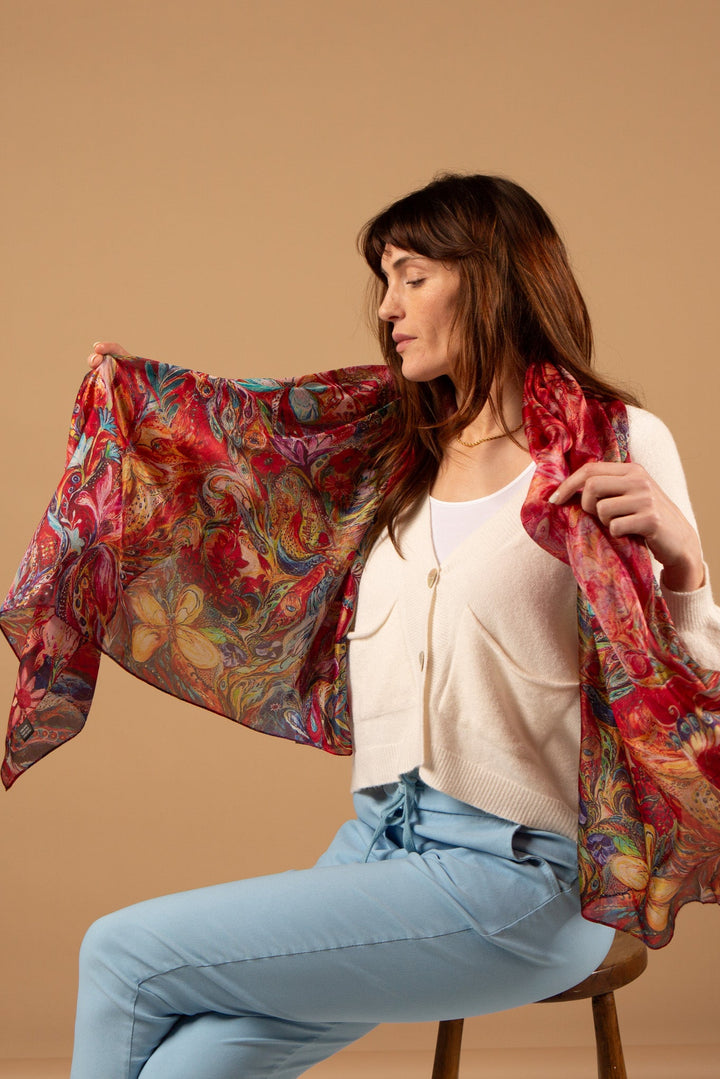 Peacock Silk Scarf