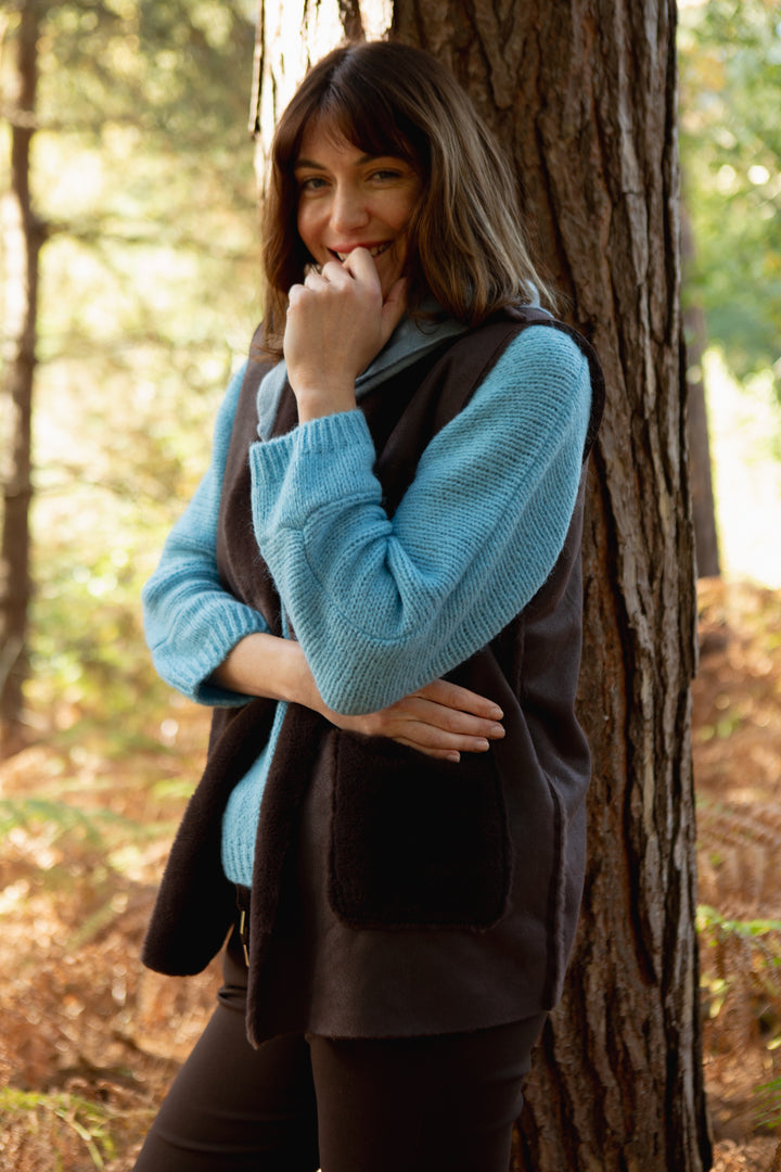 Plain Faux Fur Gilet