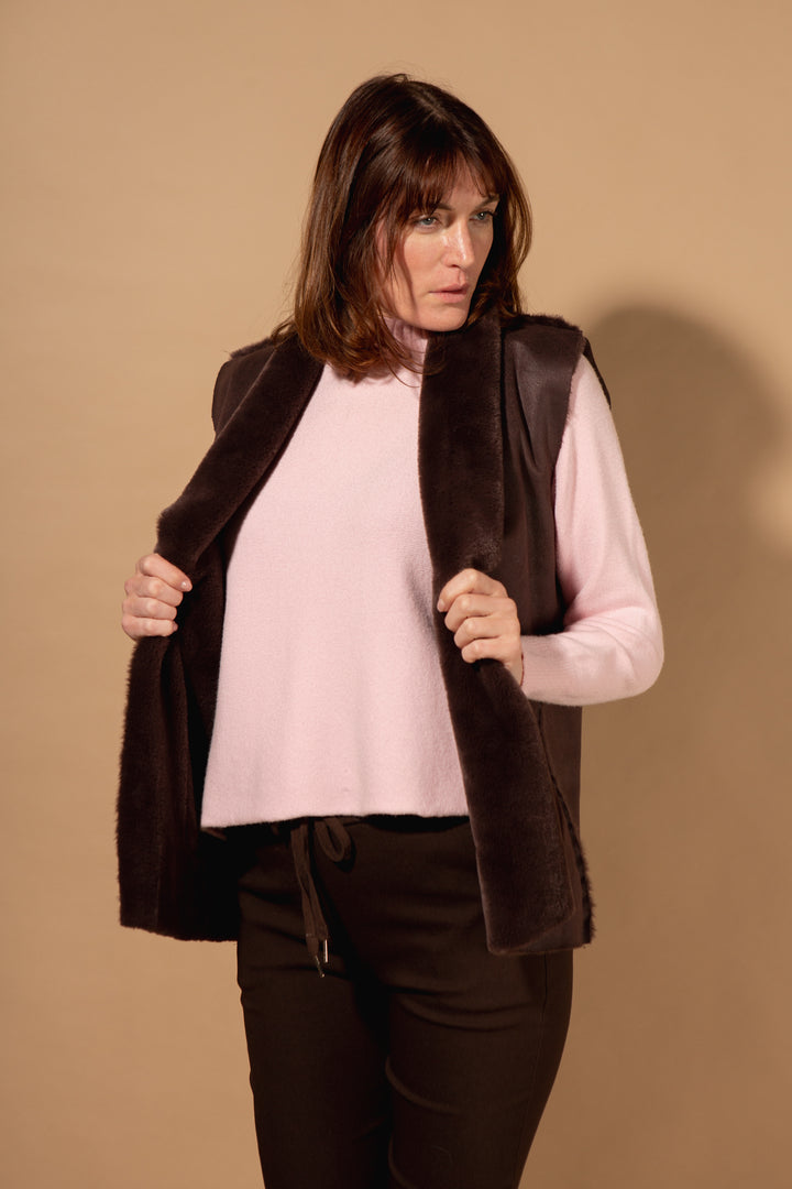 Plain Faux Fur Gilet