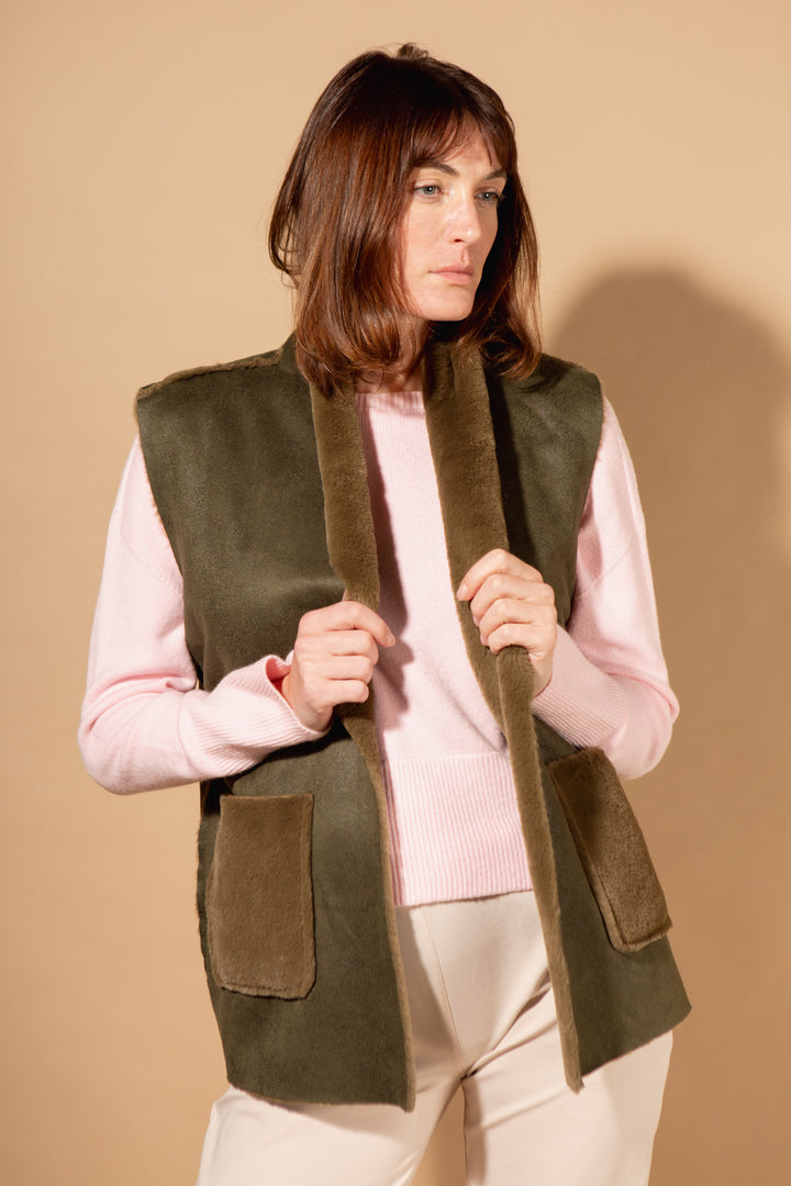 Plain Faux Fur Gilet