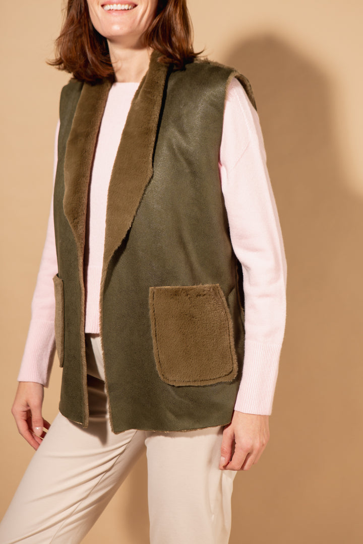 Plain Faux Fur Gilet