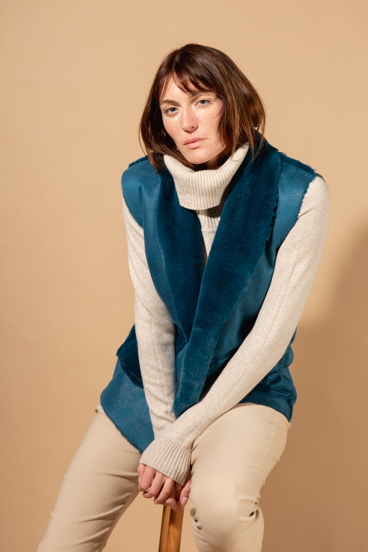 Plain Faux Fur Gilet