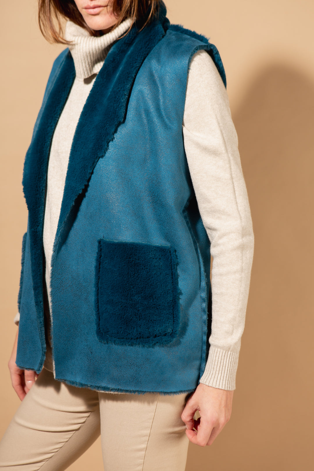 Plain Faux Fur Gilet