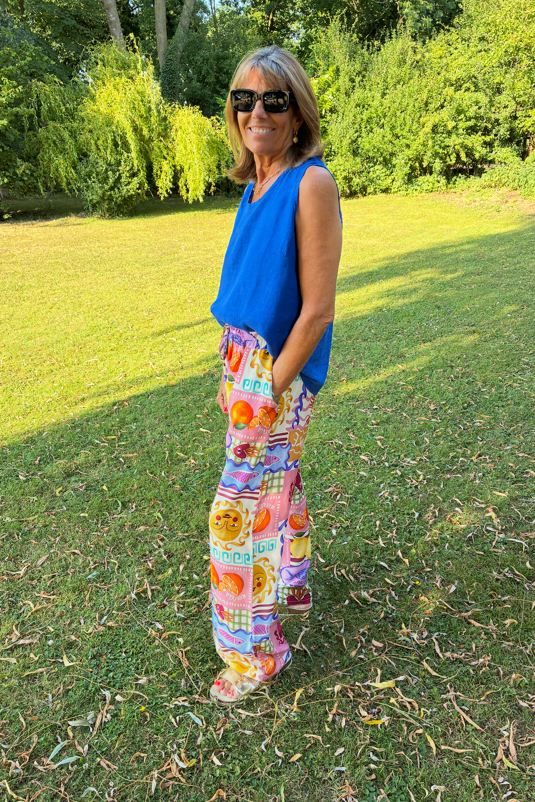 Postcard Print Trousers