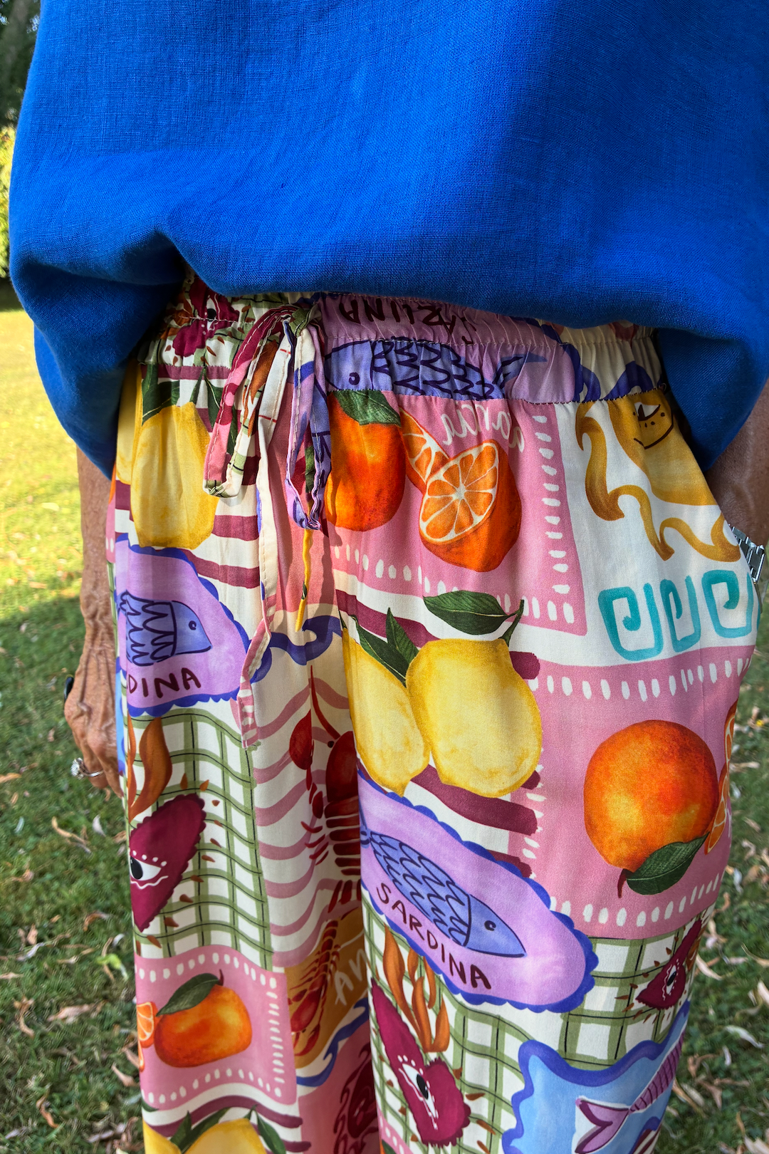 Postcard Print Trousers