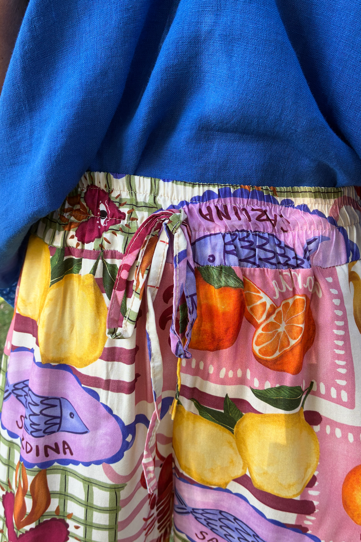 Postcard Print Trousers