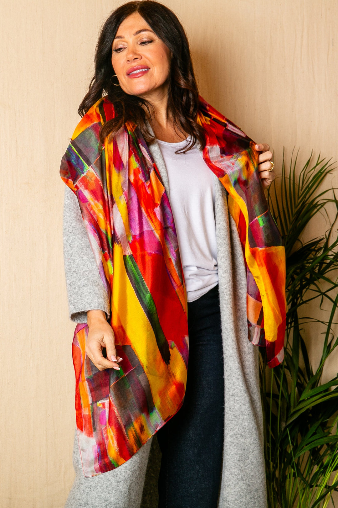 Rainbow Palette Silk Scarf