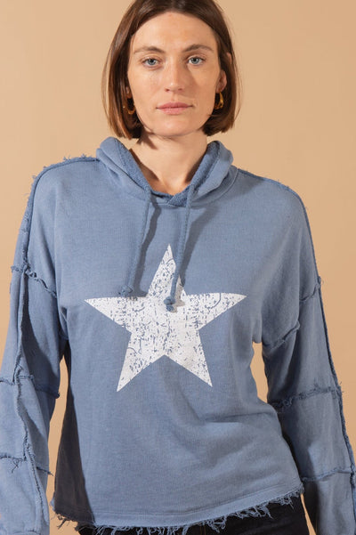Raw Hem Star Sweatshirt