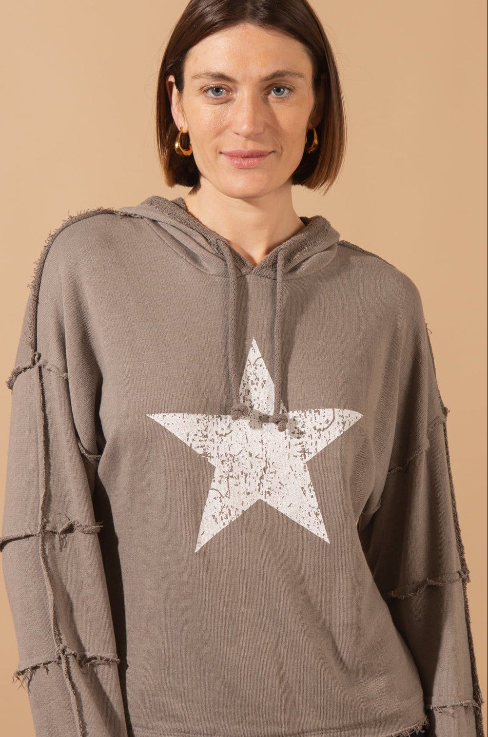 Raw Hem Star Sweatshirt