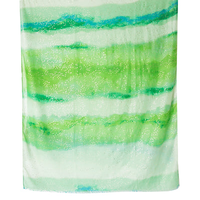 The green reef scarf which makes the perfect finishing touch for a colourful outfit 