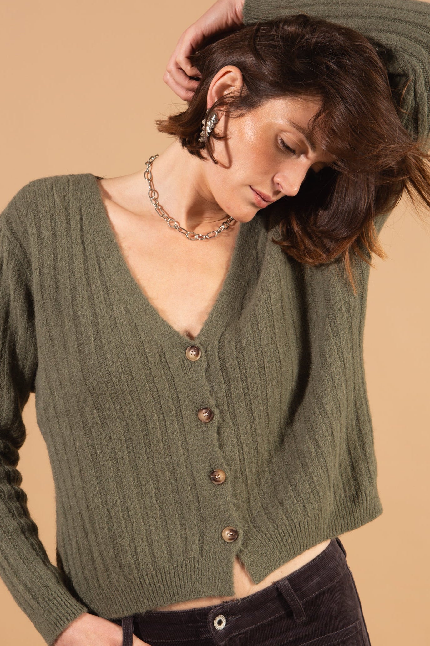 Ribbed Detail Cardigan