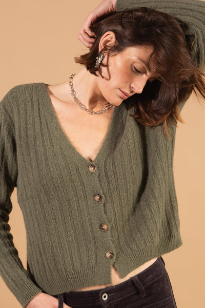 Ribbed Detail Cardigan