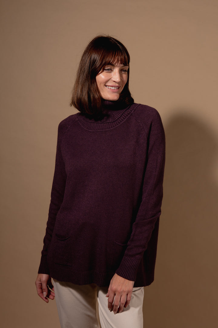 Two Pocket Roll Neck Jumper