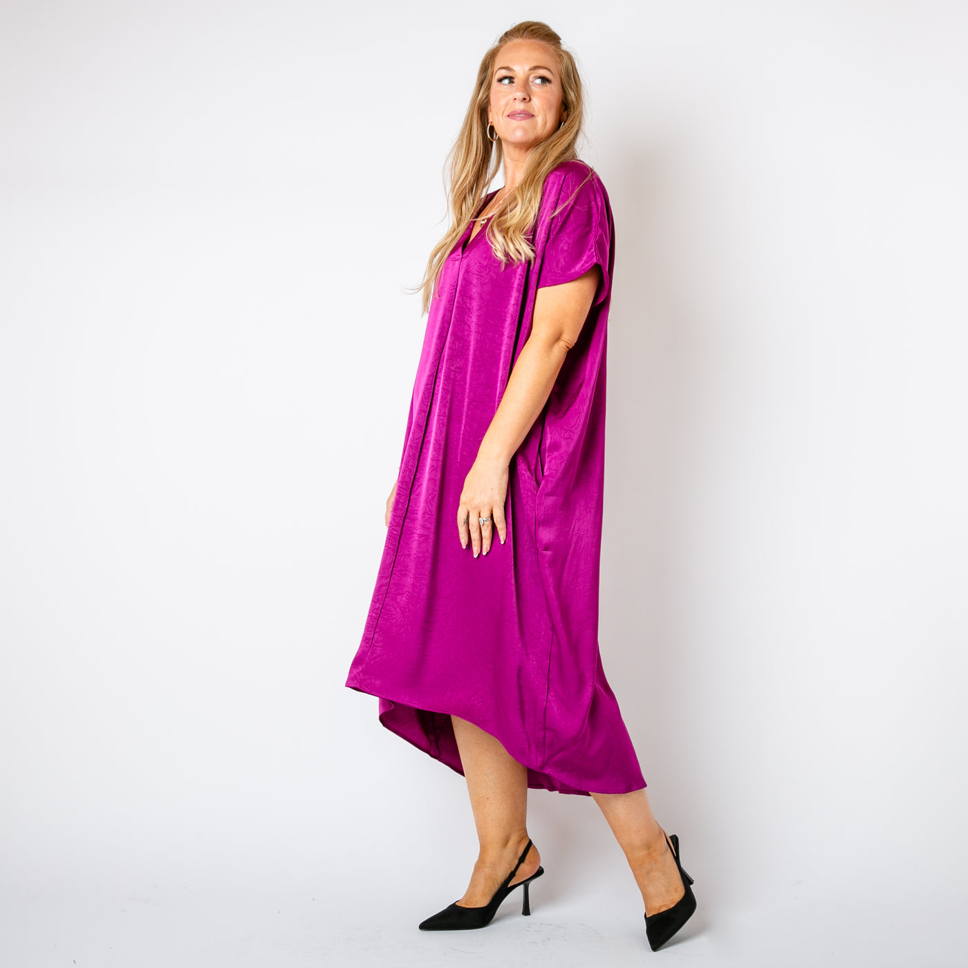 Satin Kaftan Dress