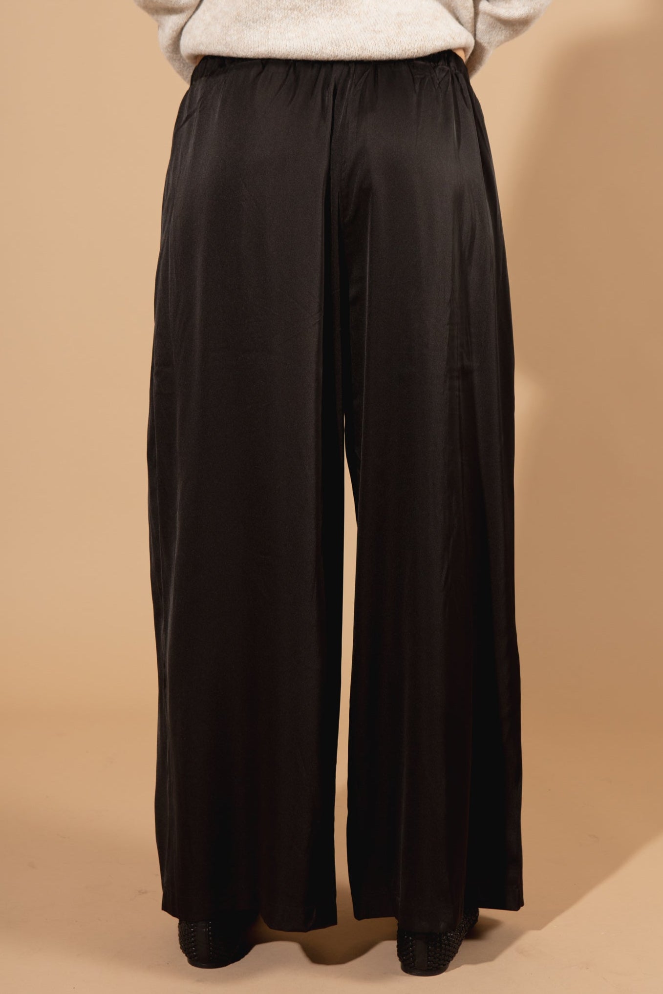 Satin Pleat Front Trousers