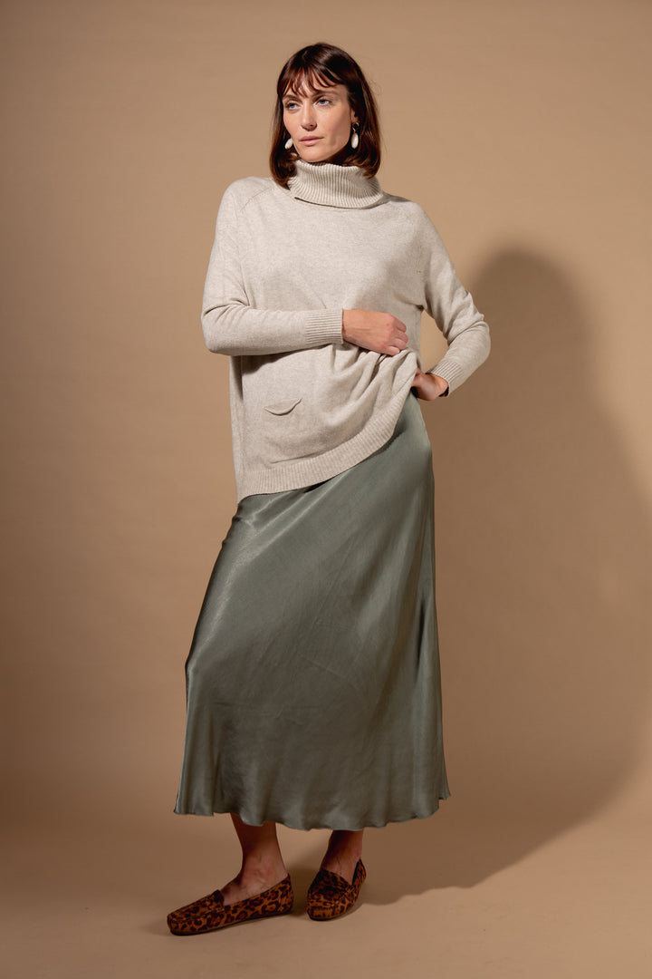Two Pocket Roll Neck Jumper