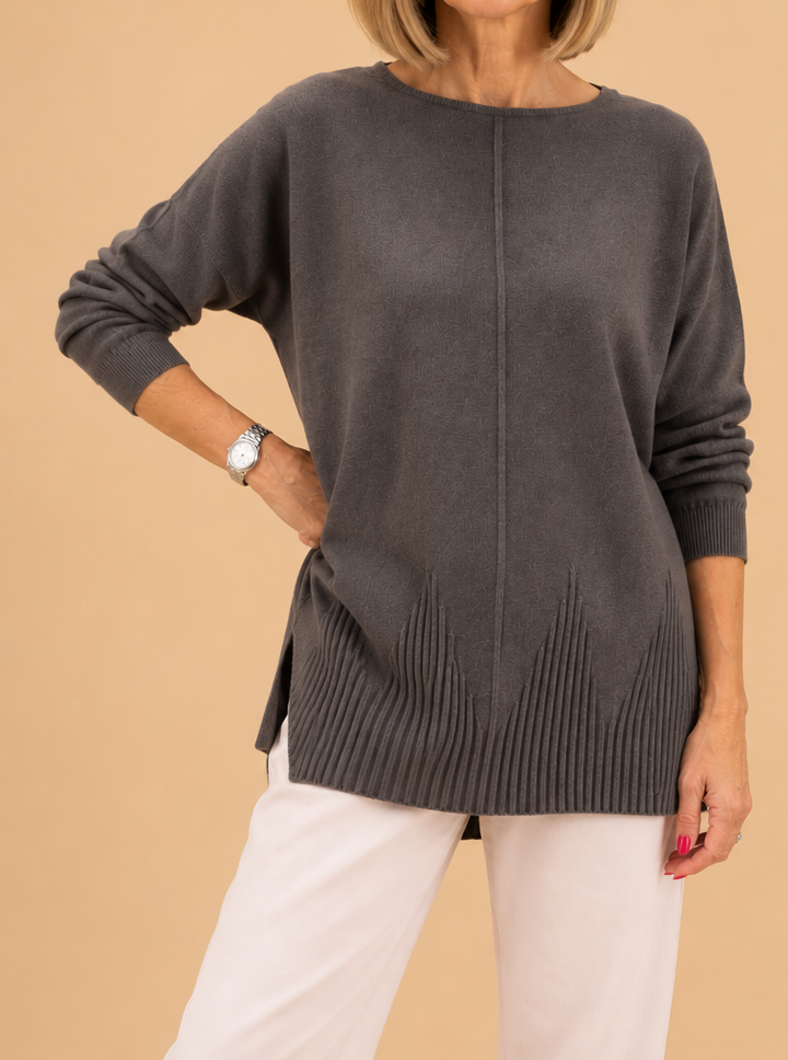 Seam Front Ribbed Hem Jumper